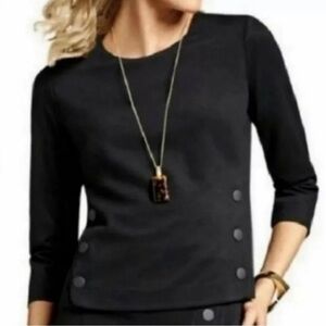 CABI 3232 Black Utility Top Stretch Snap Sides SZ Small